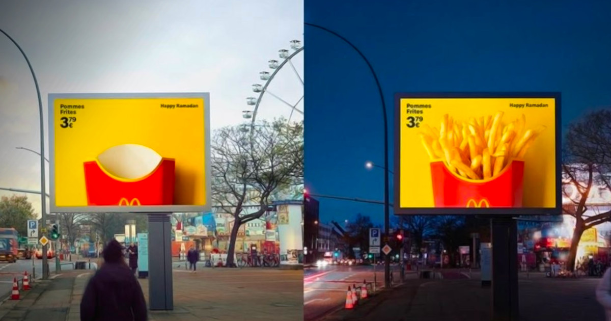 McDonald’s adapta anúncios em outdoors e esconde comida durante o dia no mês do Ramadão