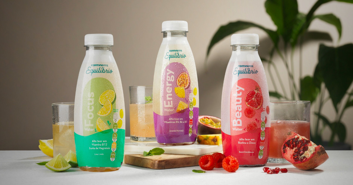 Continente lança nova gama de águas vitaminadas Continente Equilíbrio