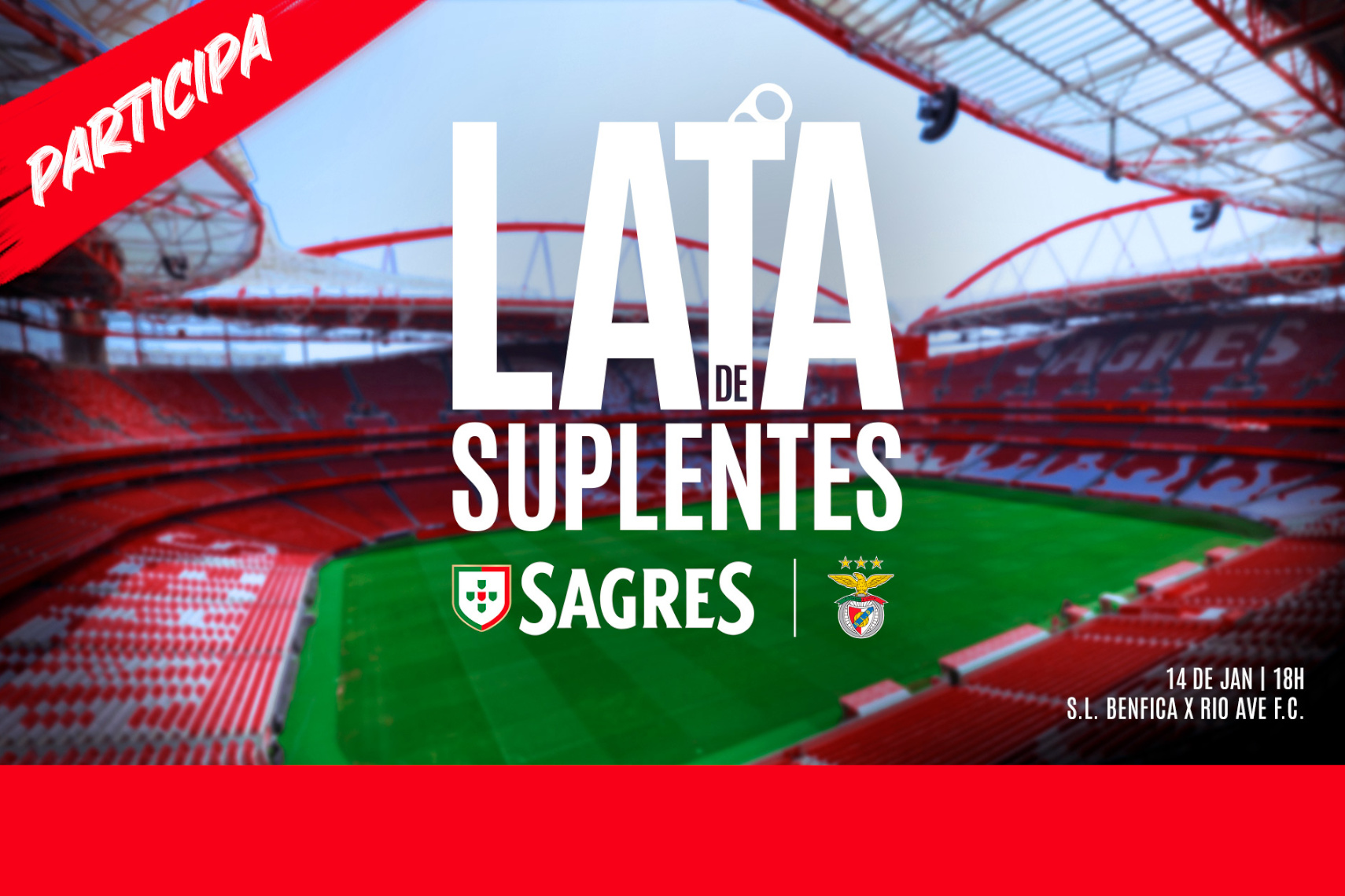 É benfiquista? Sagres pode levá-lo a assistir ao próximo jogo no relvado da Luz