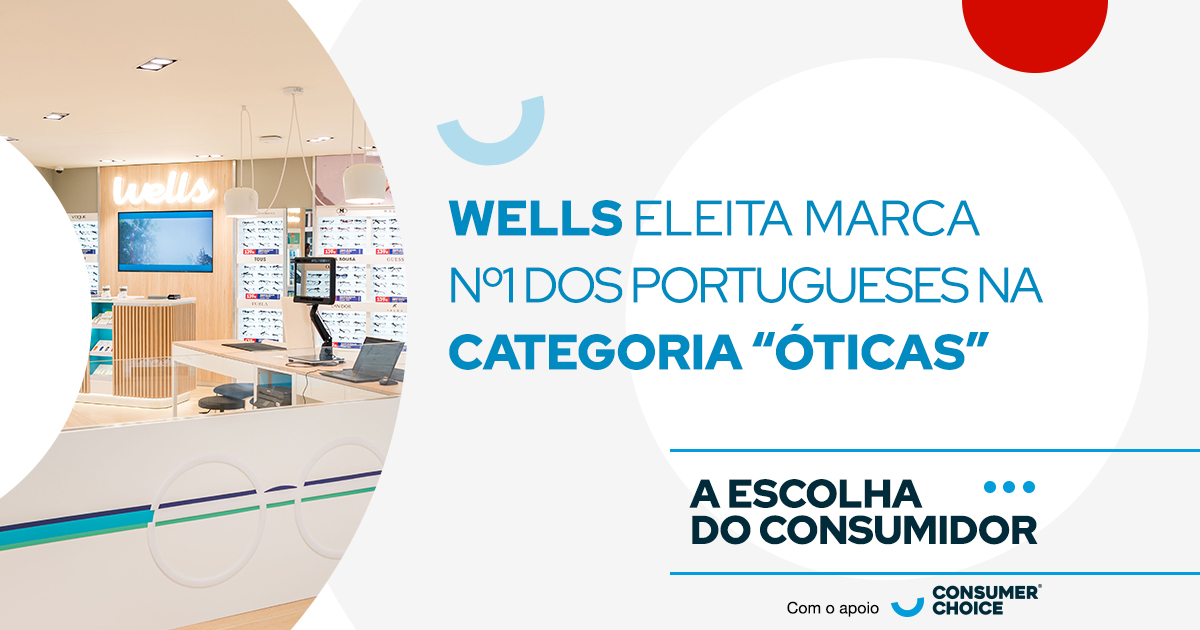 Wells eleita marca Nº1 na categoria “Óticas”