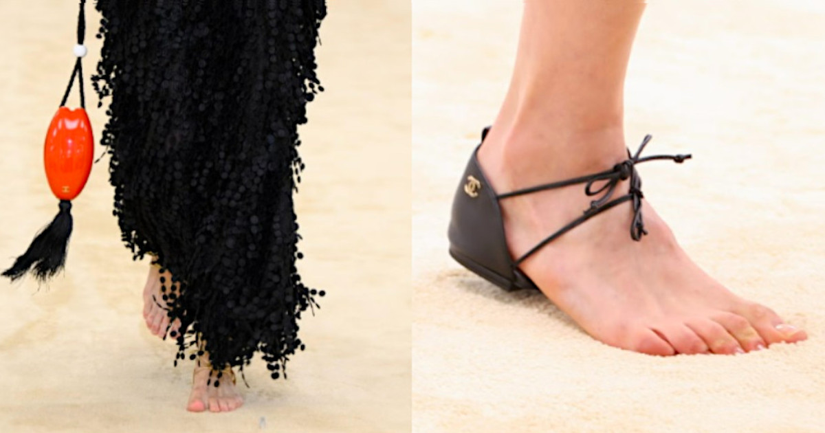 Chanel apresenta sandália “inacabada”: Tem apenas cobertura do calcanhar e duas tiras