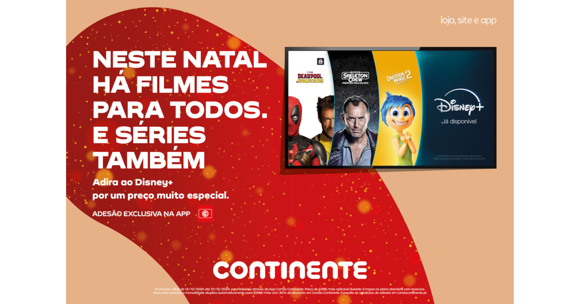 Continente junta-se à Disney+ para entregar um Natal com mais entretenimento 