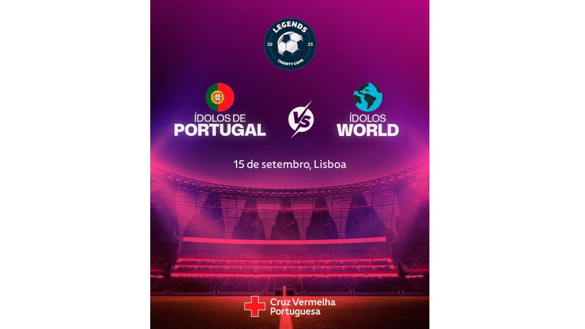 Cruz Vermelha e lendas do futebol unem-se em jogo solidário histórico