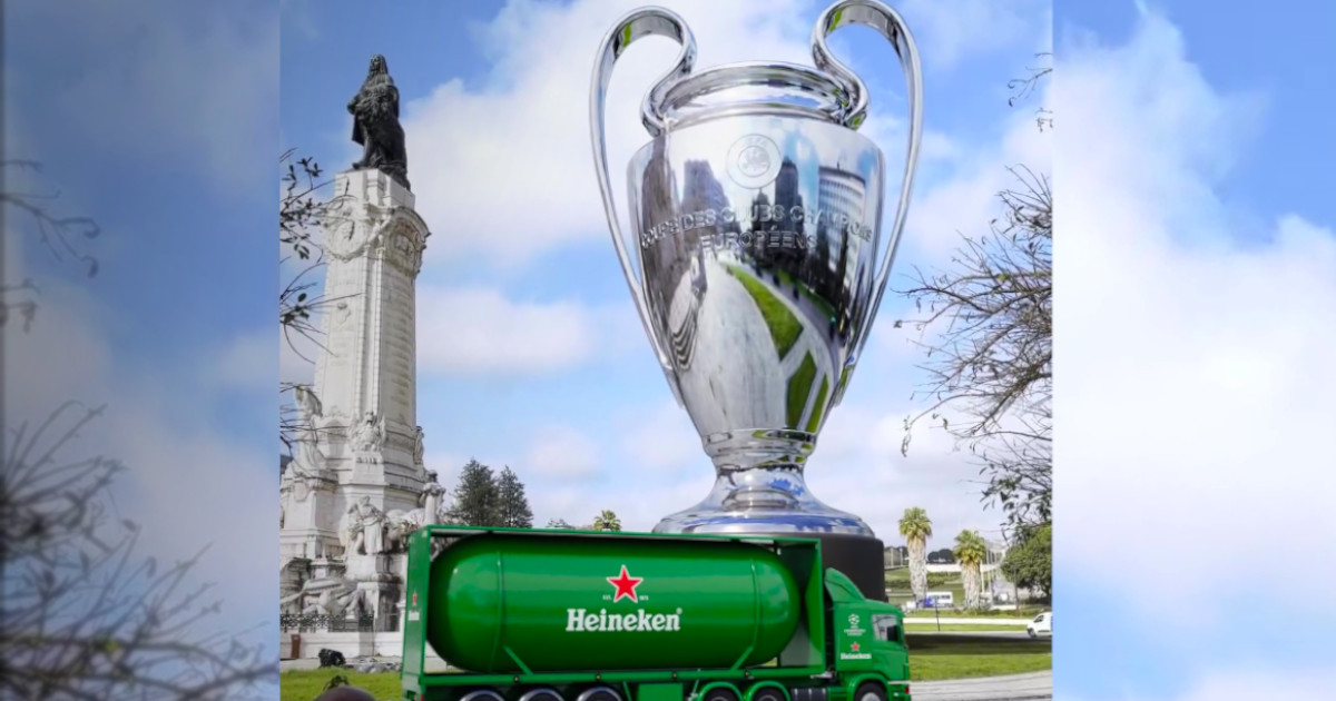 Heineken expõe troféu da UEFA nos Aliados e no Marquês