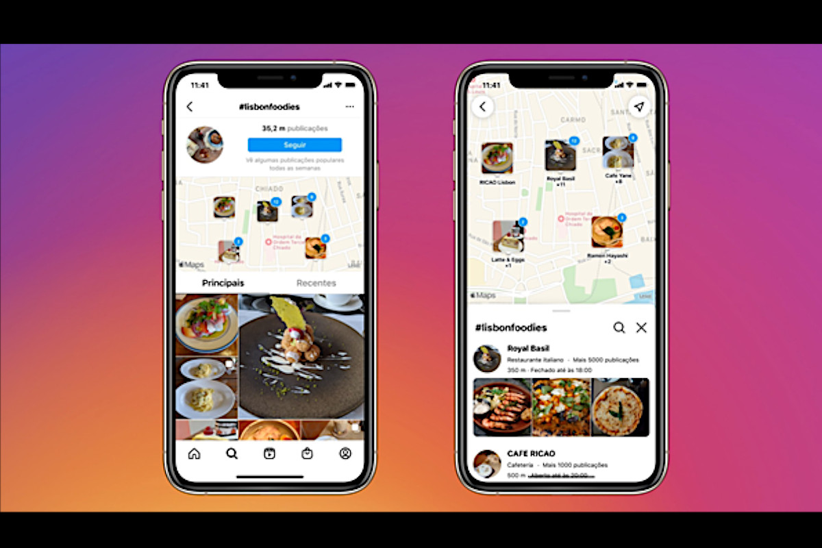 Já pode procurar restaurantes através do mapa do Instagram