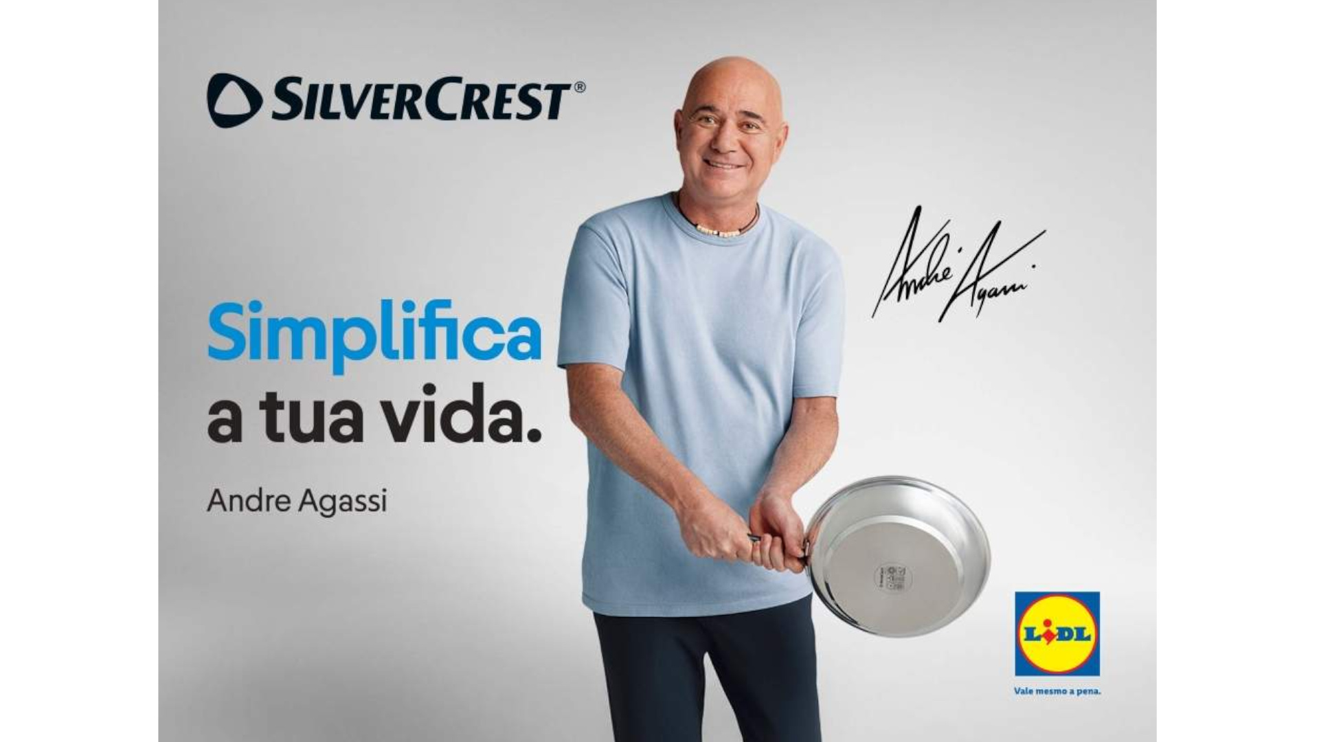 Lidl eleva a Silvercrest. Andre Agassi é o rosto da nova era de tecnologia para o lar