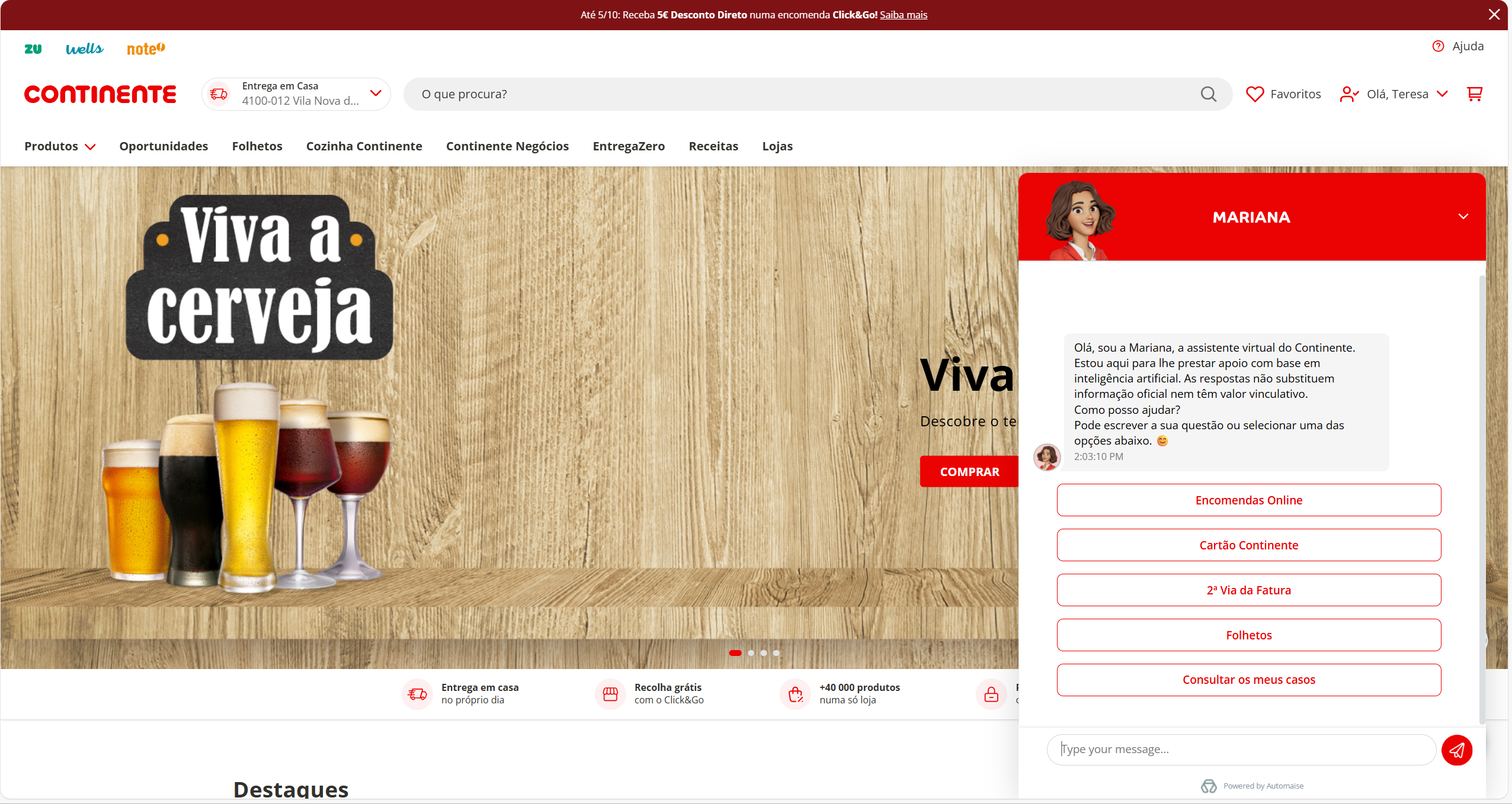Já conhece a “Mariana”? Continente e Automaise lançam assistente de IA para clientes