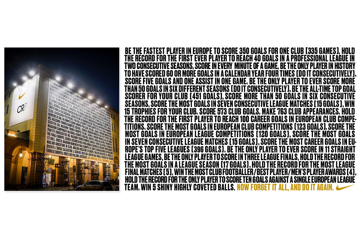 Nike enaltece as conquistas de Cristiano Ronaldo 