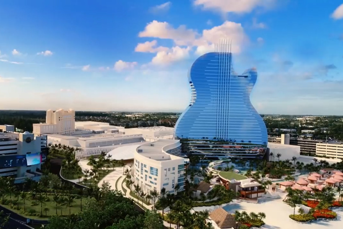 Há um hotel em forma de guitarra