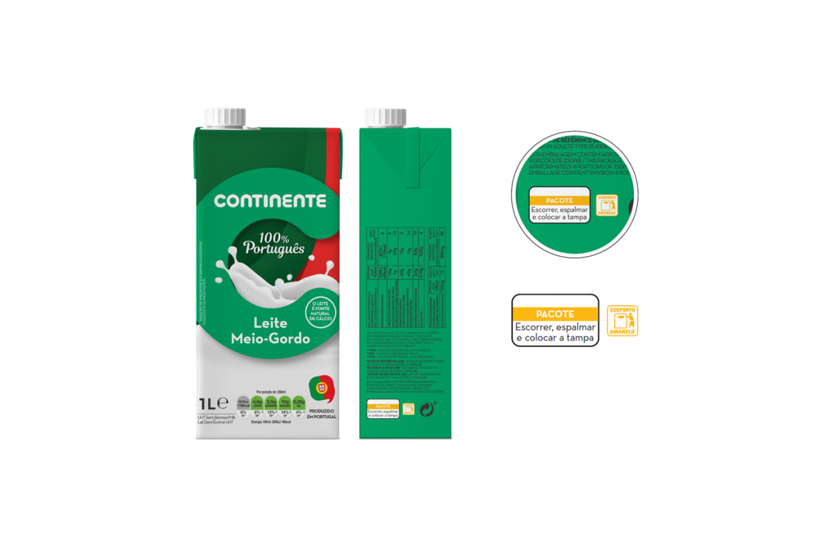 Qual é o ecoponto para os pacotes de leite?
