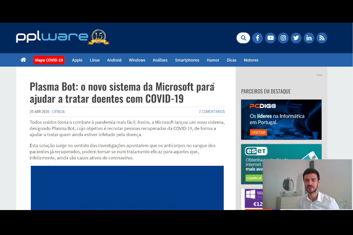 Microsoft lança sistema para ajudar a tratar doentes com Covid-19