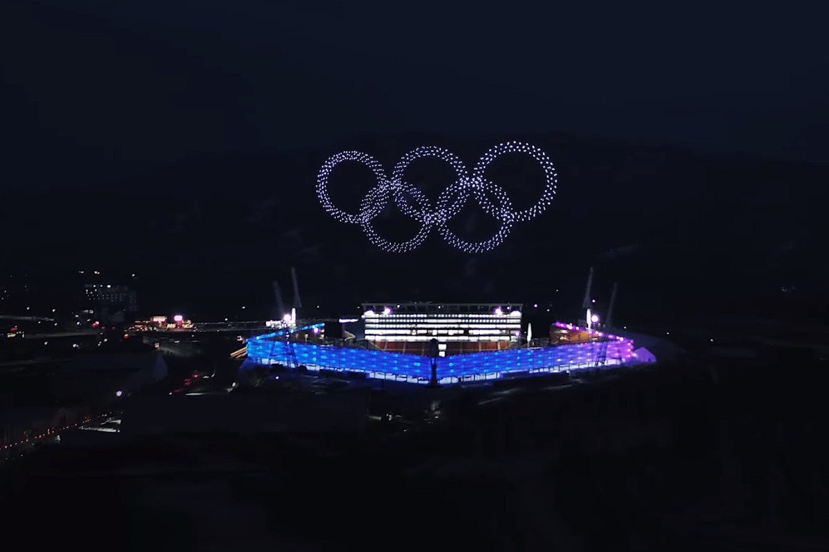 Mais de 1200 drones iluminaram o céu de Pyeongchang