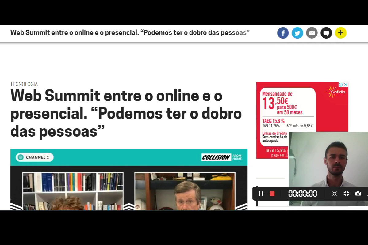 Web Summit em Lisboa deverá ser realizada entre o online e o presencial