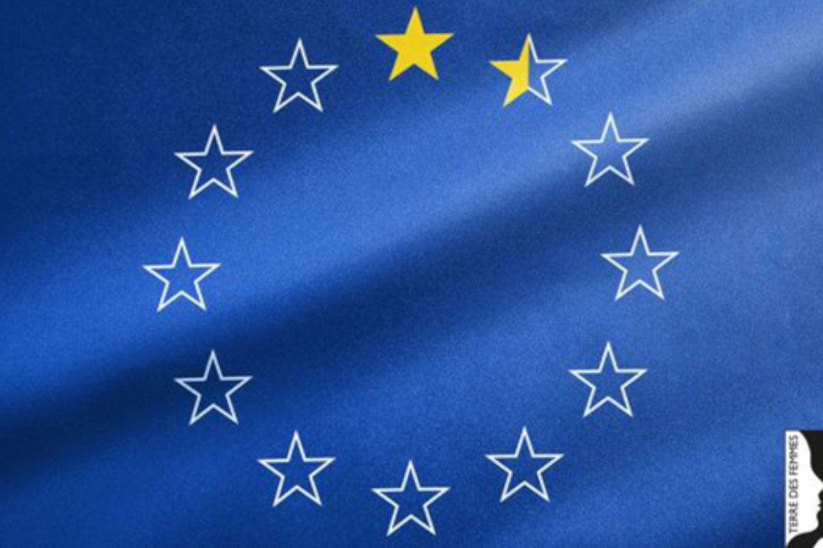 Bandeira da União Europeia reinterpretada