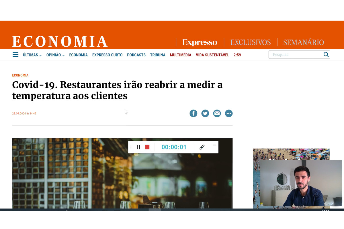 Covid-19: restaurantes irão reabrir com medição da temperatura aos clientes
