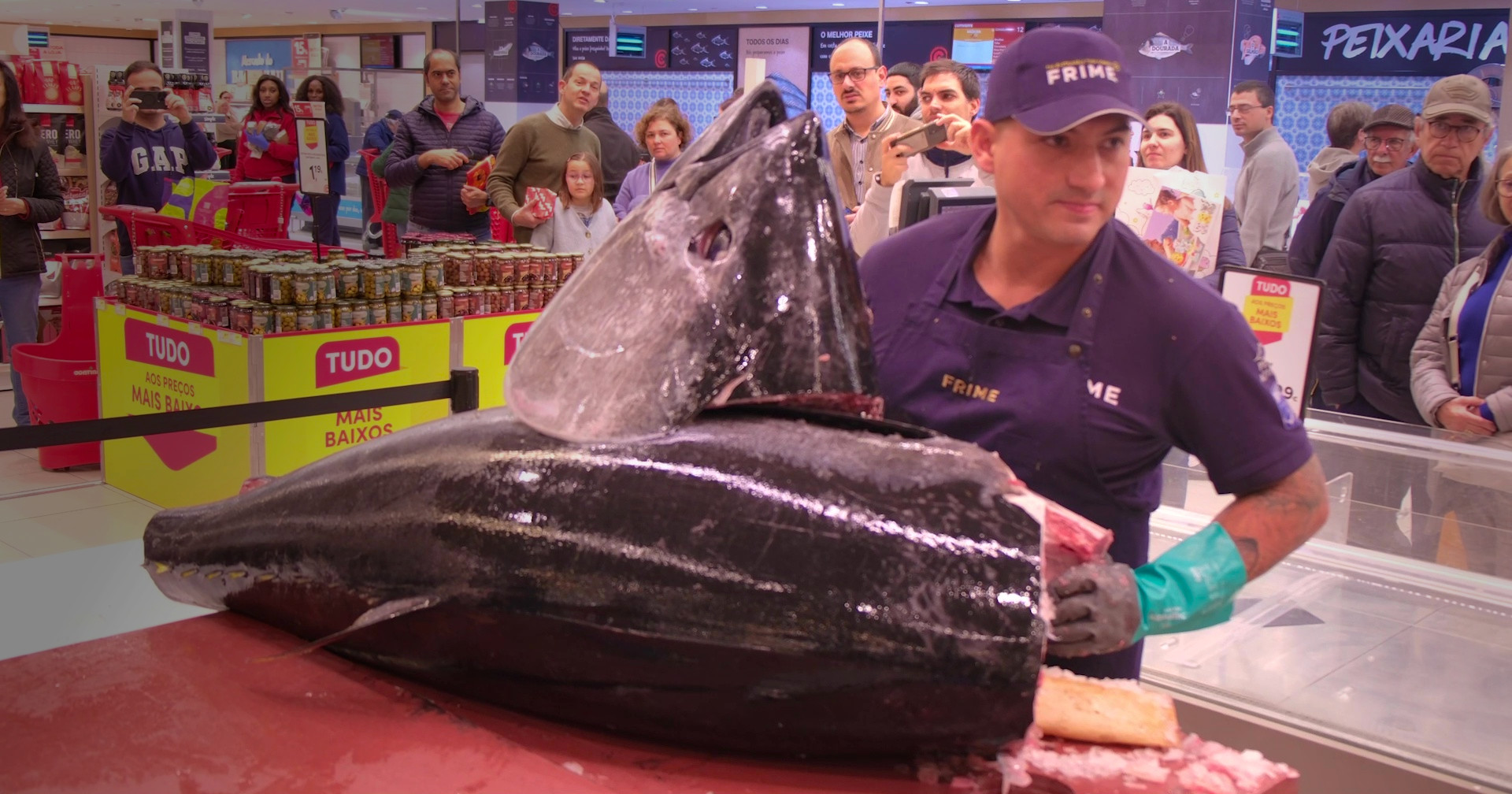 Atum com 132kg num supermercado Continente? Não é todos os dias 