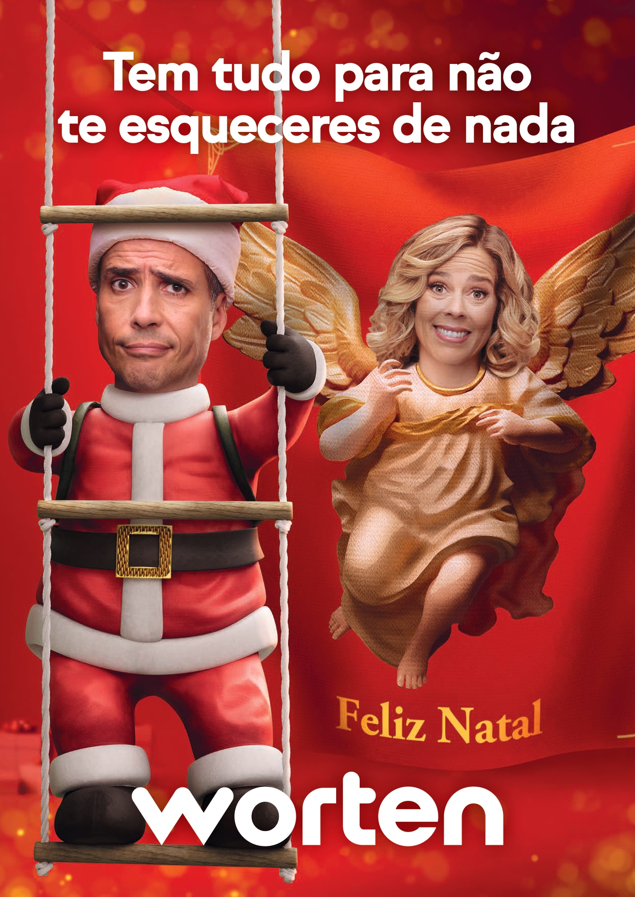 Ricardo Araújo Pereira e Inês Aires Pereira são enfeites de Natal esquecidos no novo anúncio da Worten