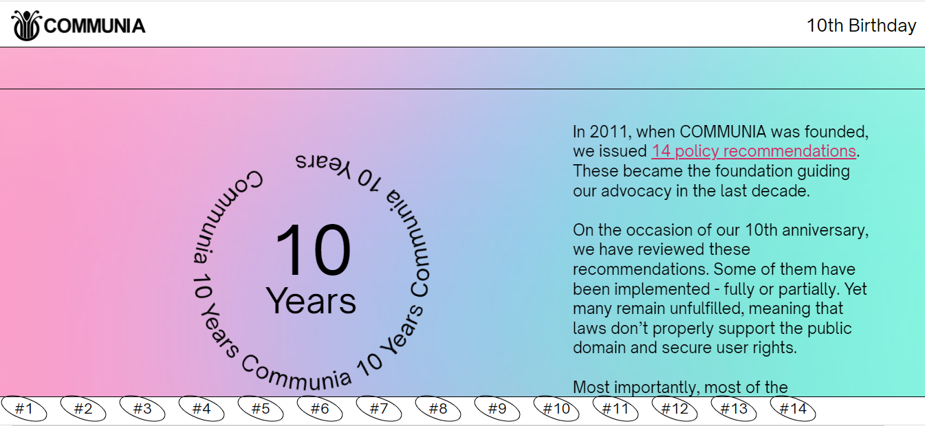 10 Years Communia
