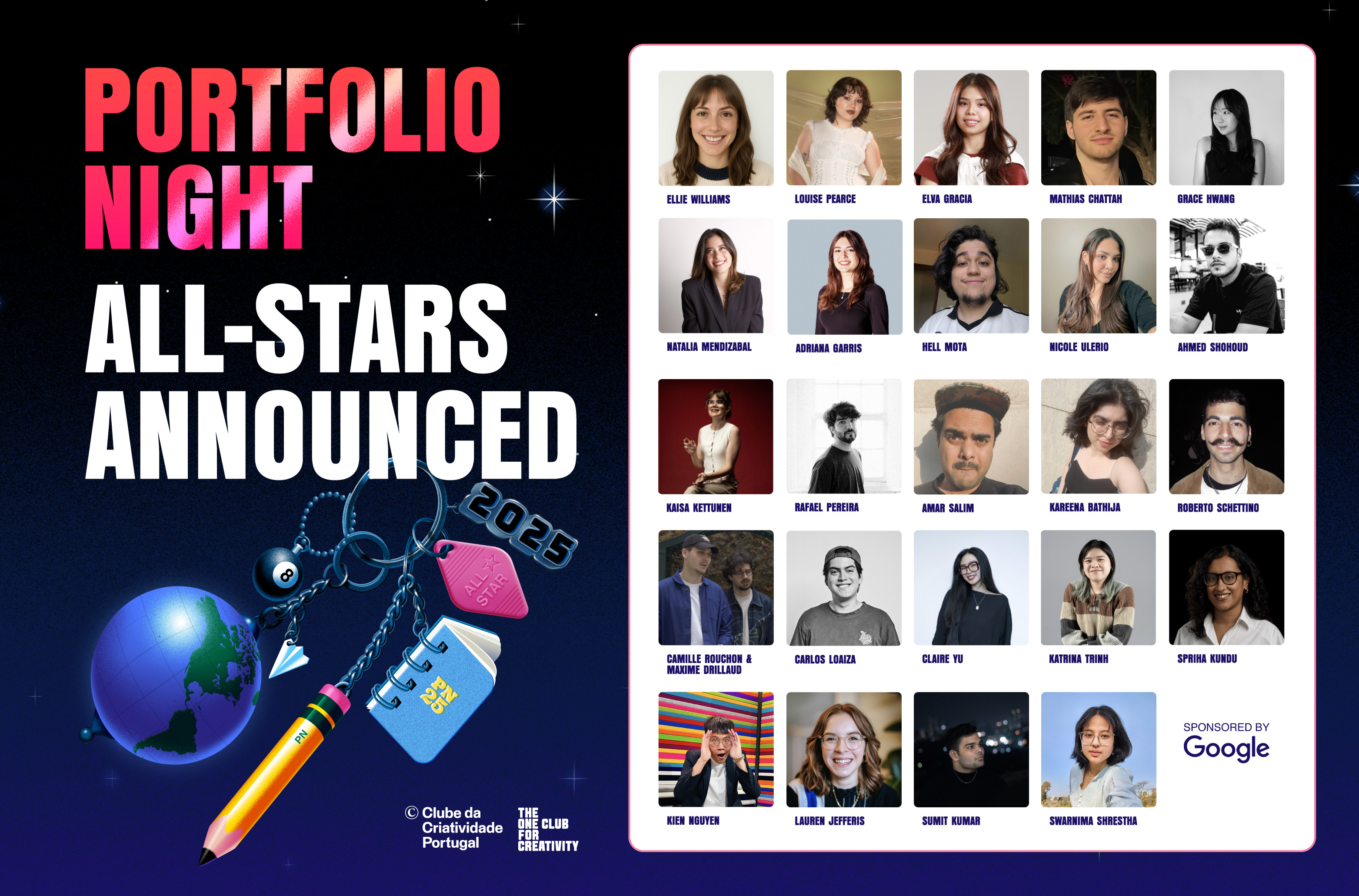 2025 O The One Club anuncia os Portfolio Night All-Stars 2025