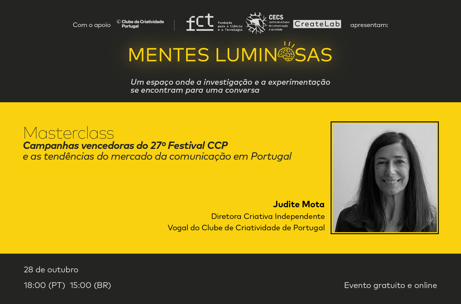 Masterclass | Campanhas vencedoras do 27º Festival CCP e as tendências do mercado da comunicação em Portugal