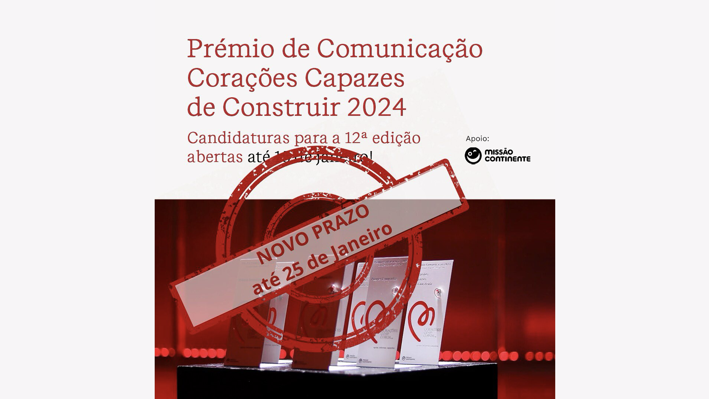 Candidaturas Abertas para o Prémio Comunicação Corações Capazes de Construir 2024