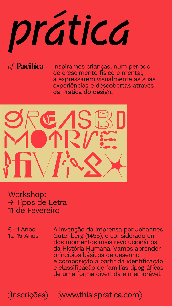 Workshop para crianças: Tipos de Letra