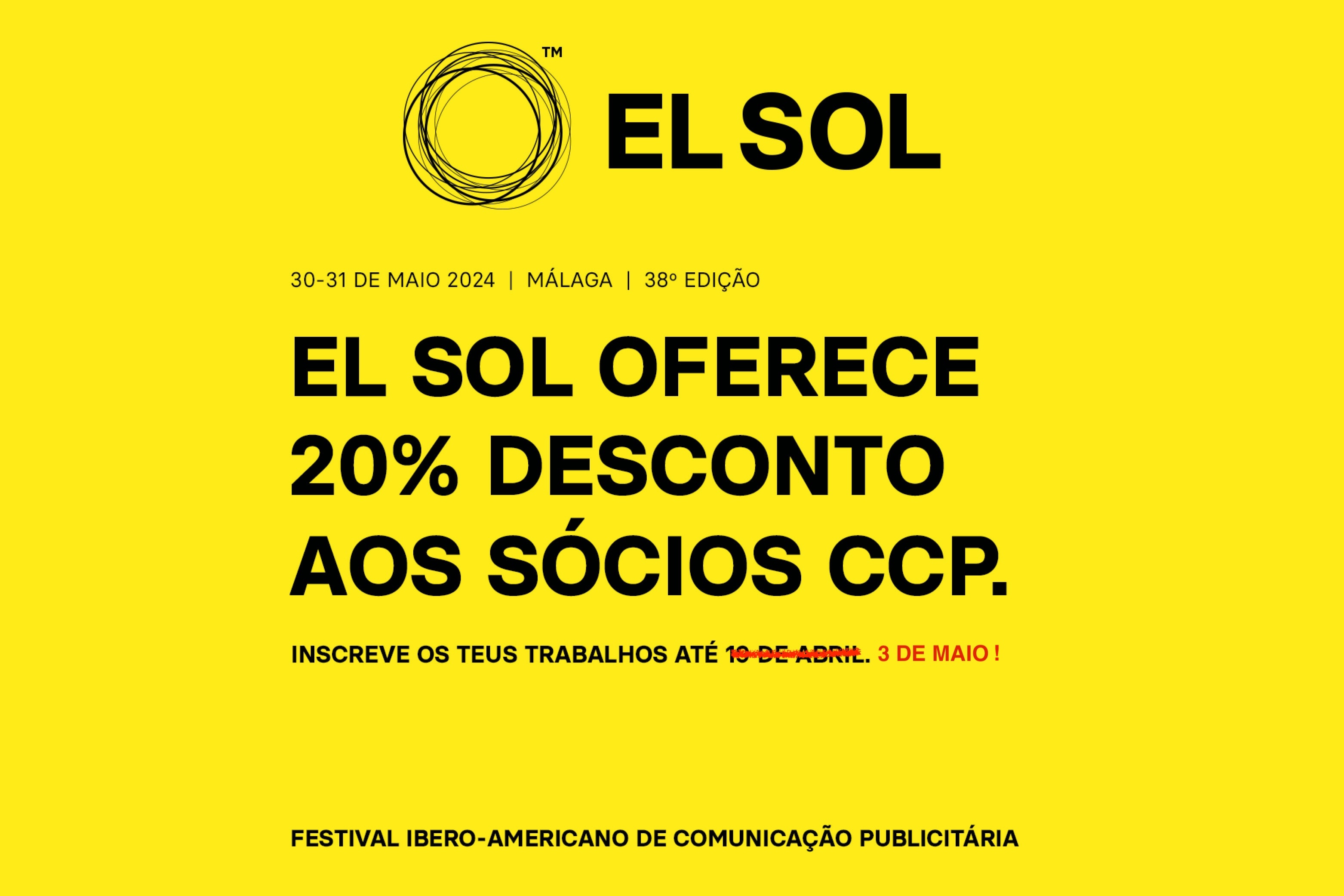 2024 Inscrições para o Festival El Sol com desconto para os sócios CCP - Prolongamento do prazo