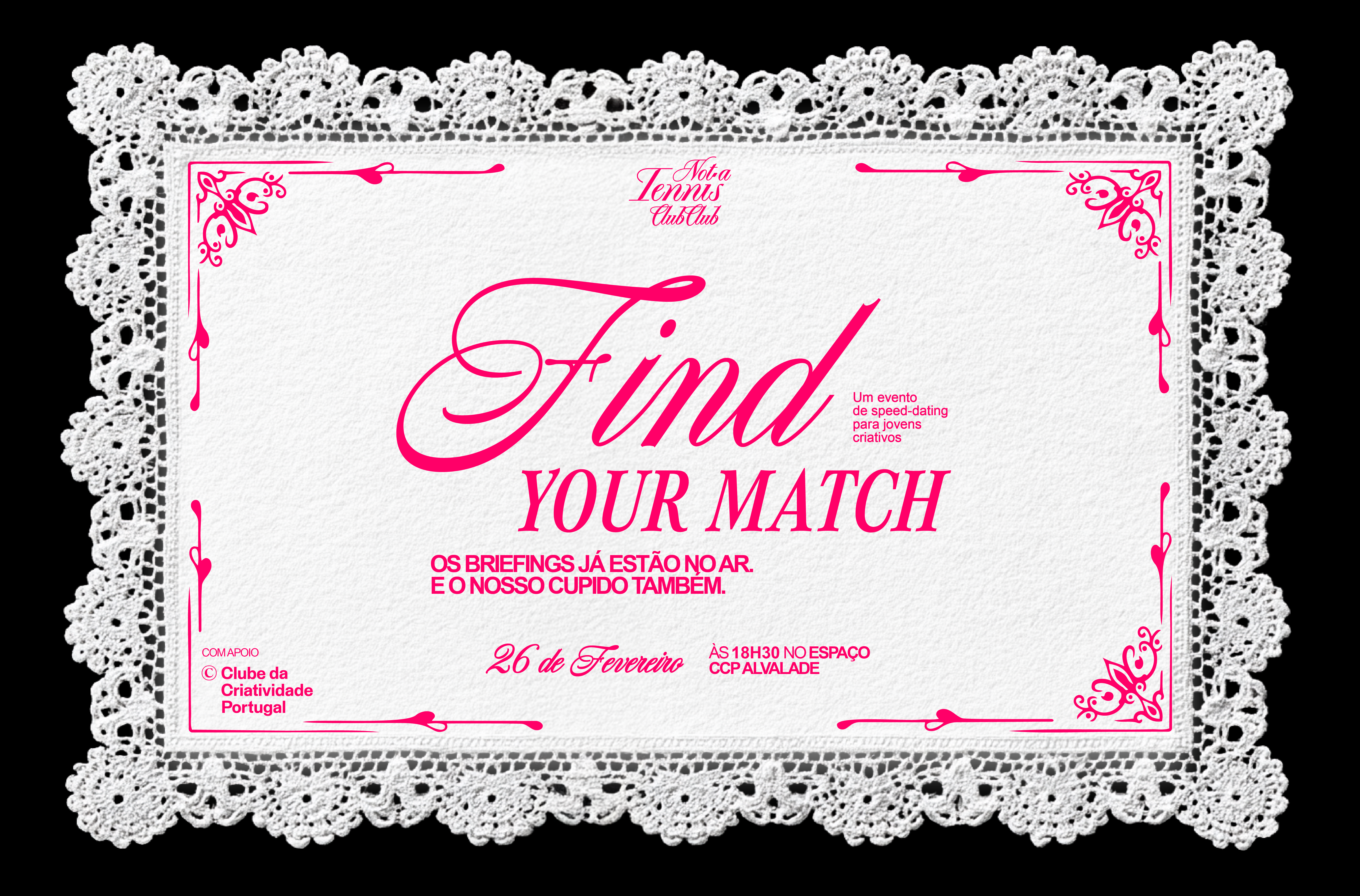 2026 Find Your Match: O Not a Tennis Club Club junta-se ao CCP para fazer um speed dating de jovens criativos