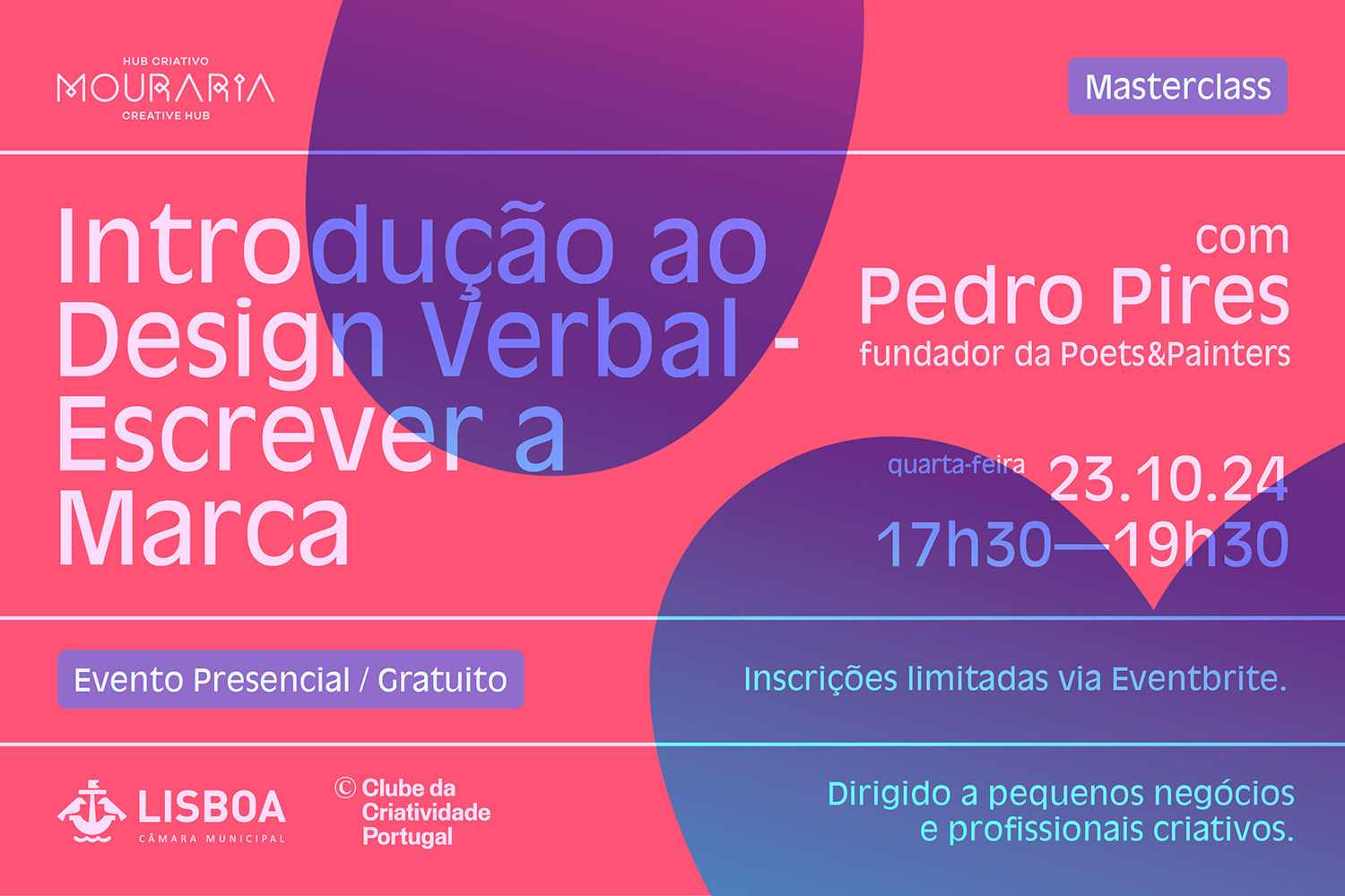 2024 Introdução ao Design Verbal - Escrever a Marca: masterclass gratuita com Pedro Pires