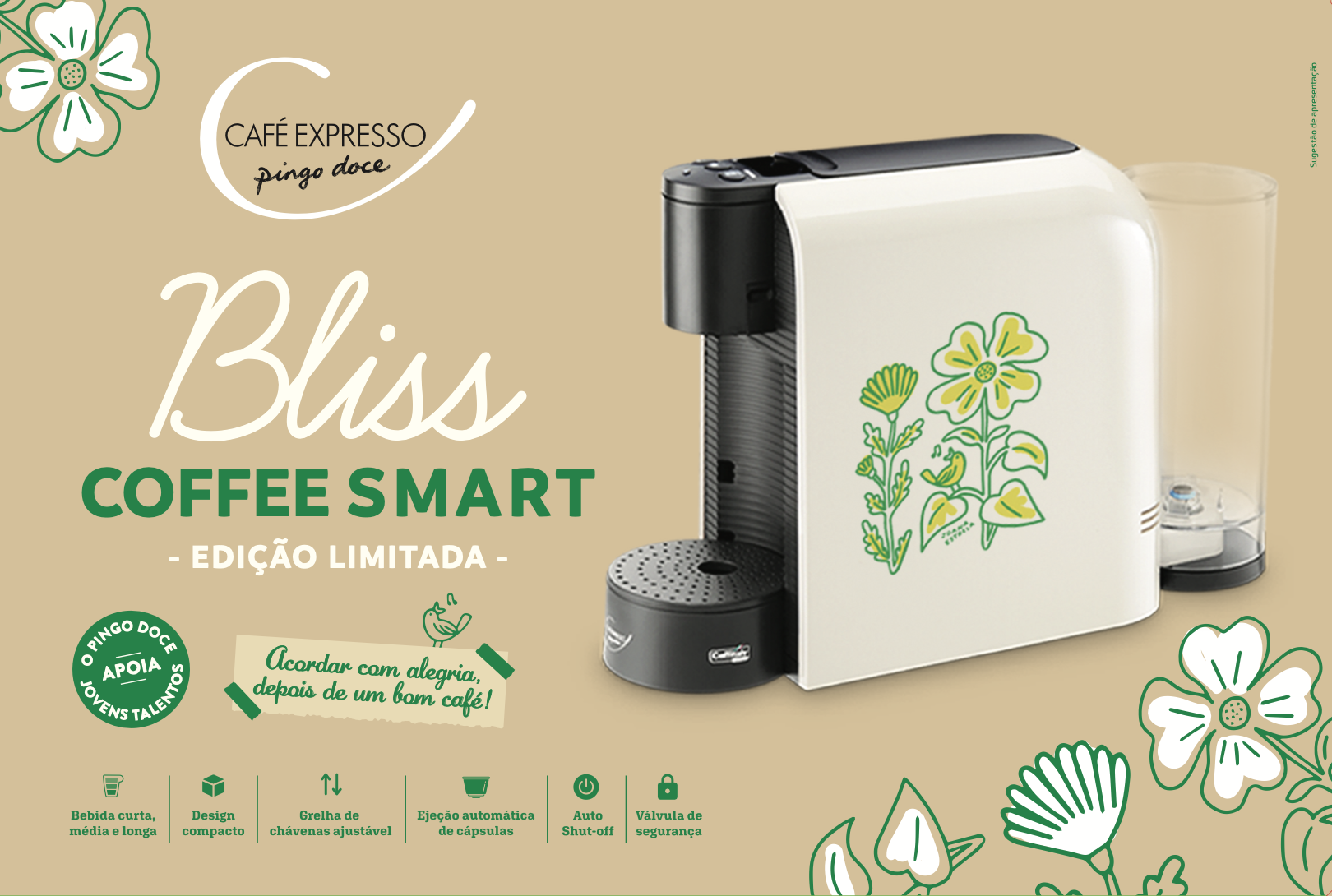 2024 Pingo Doce lança máquina de café em parceria com o CCP, com ilustração de Joana Estrela