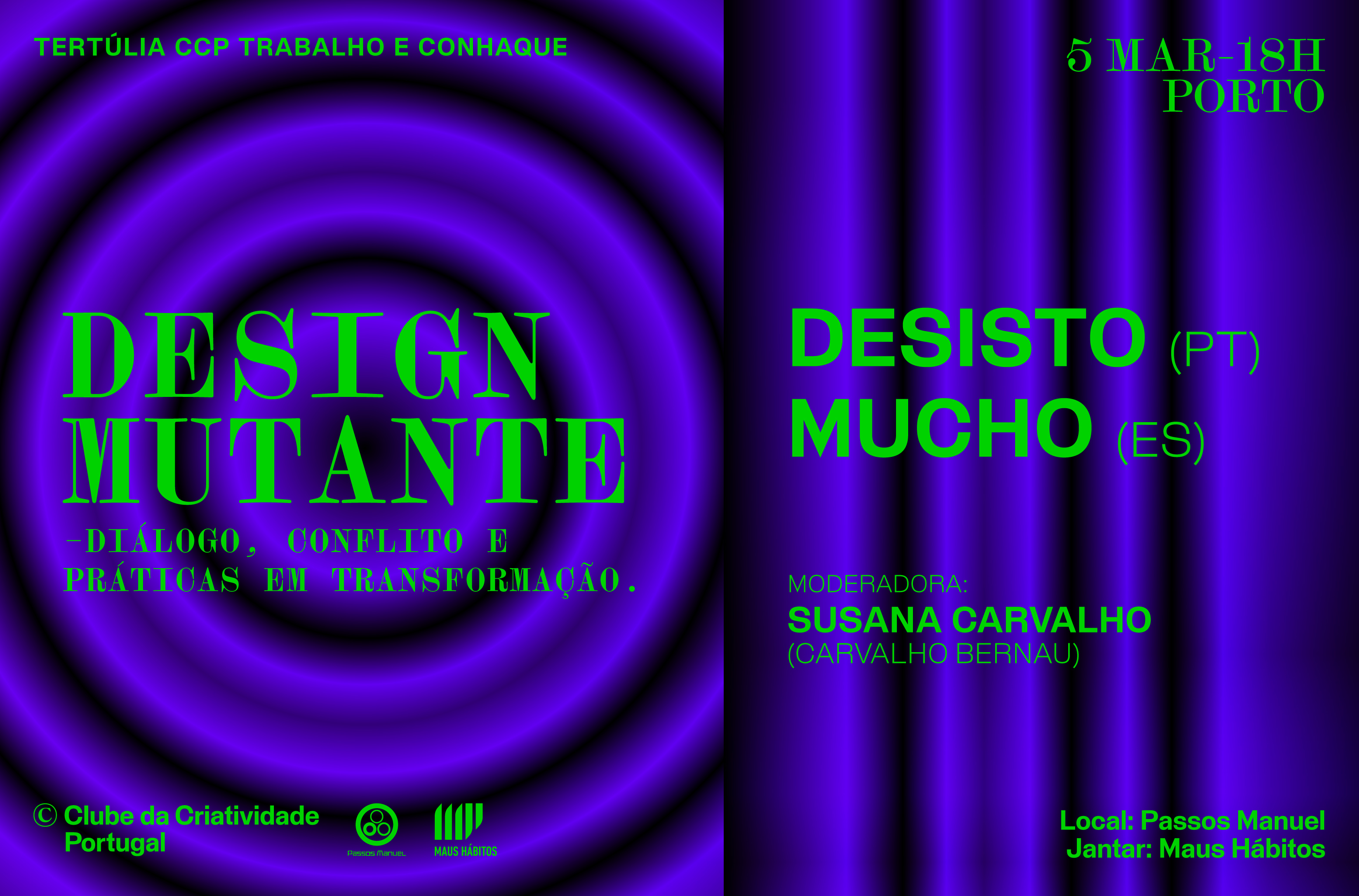 2026 As Tertúlias CCP regressam ao Porto para falar sobre Design com os estúdios Mucho e Desisto