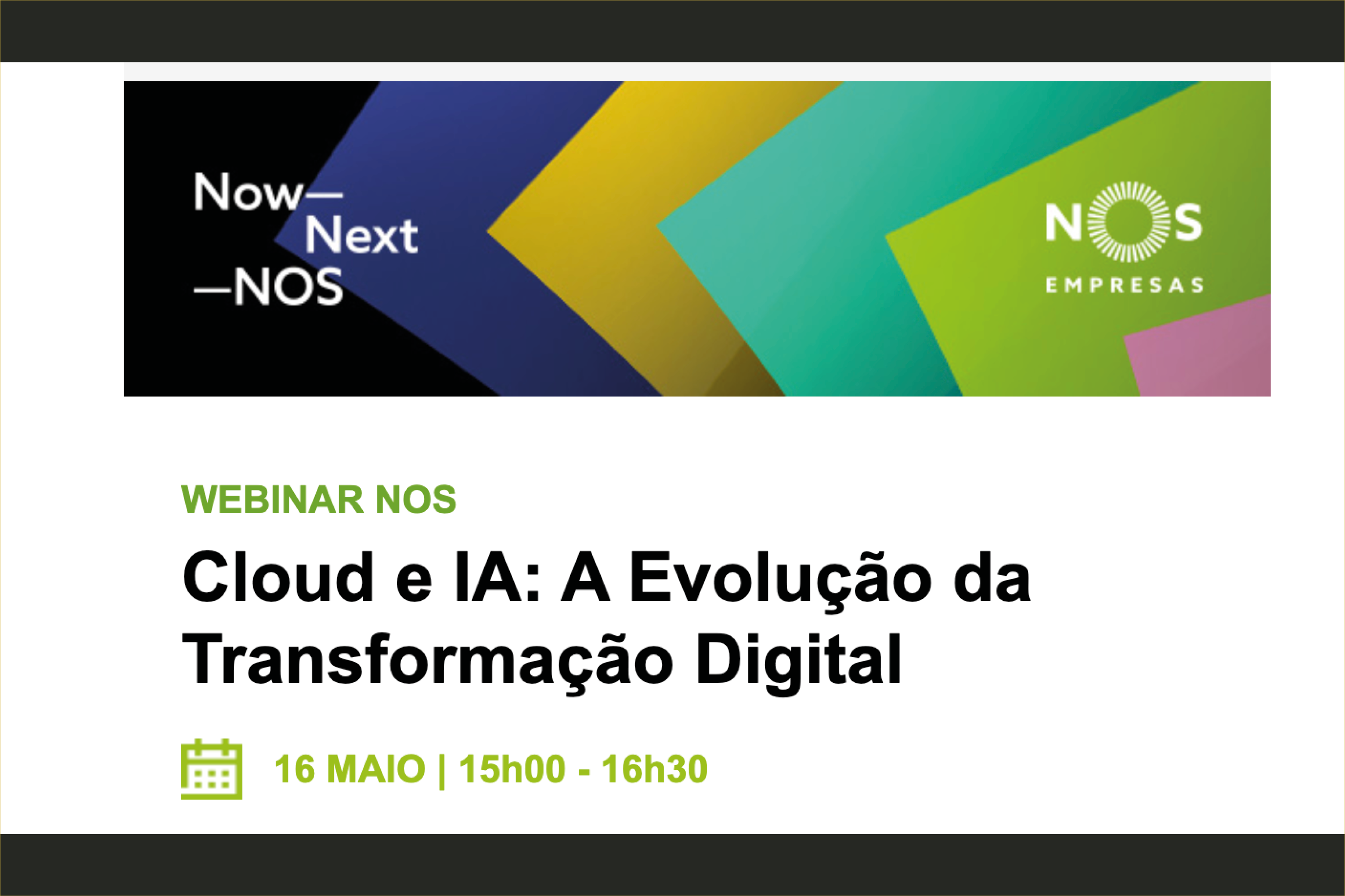 Webinar NOS Empresas | Cloud e IA: A Evolução da Transformação Digital