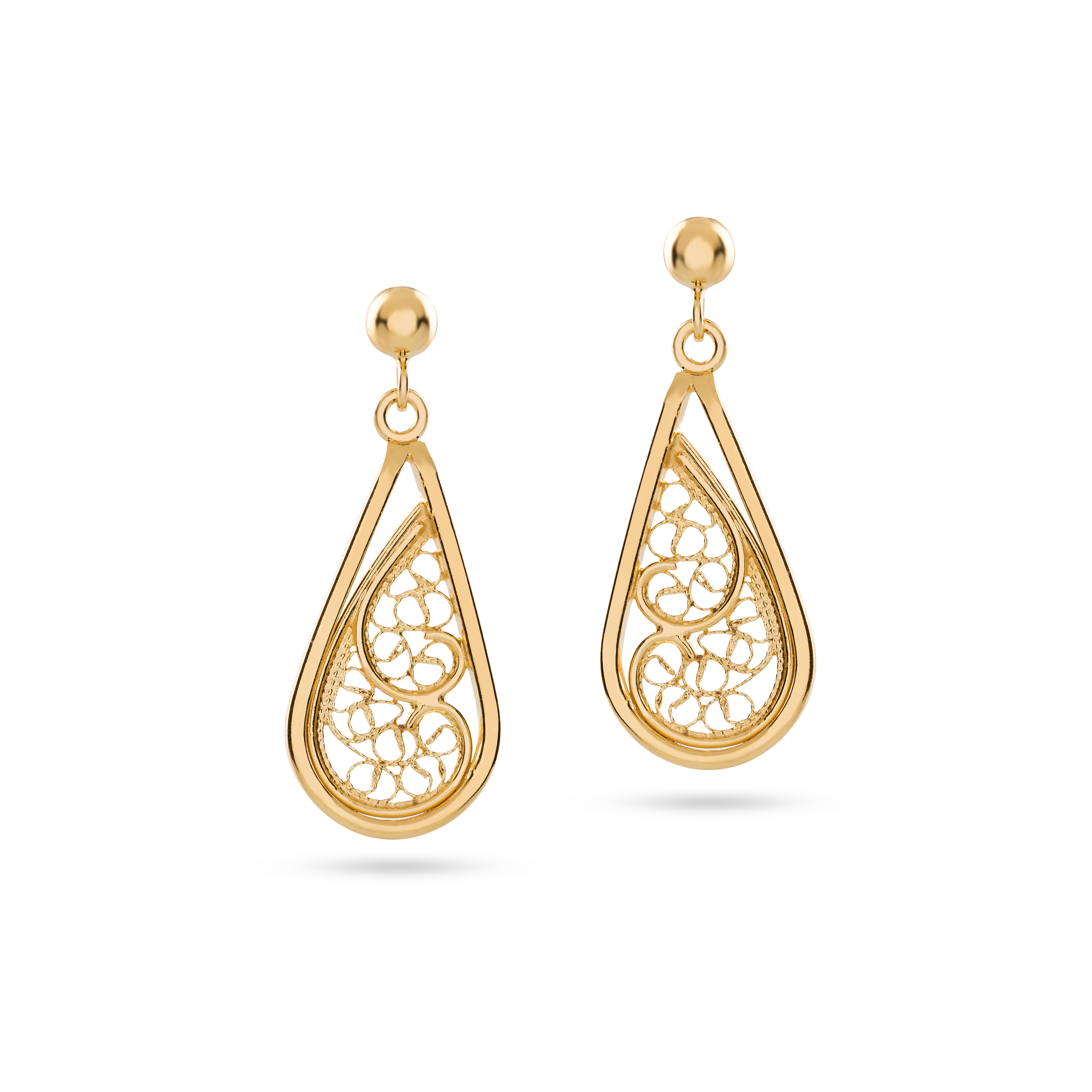 Drop Filigree Earrings gold