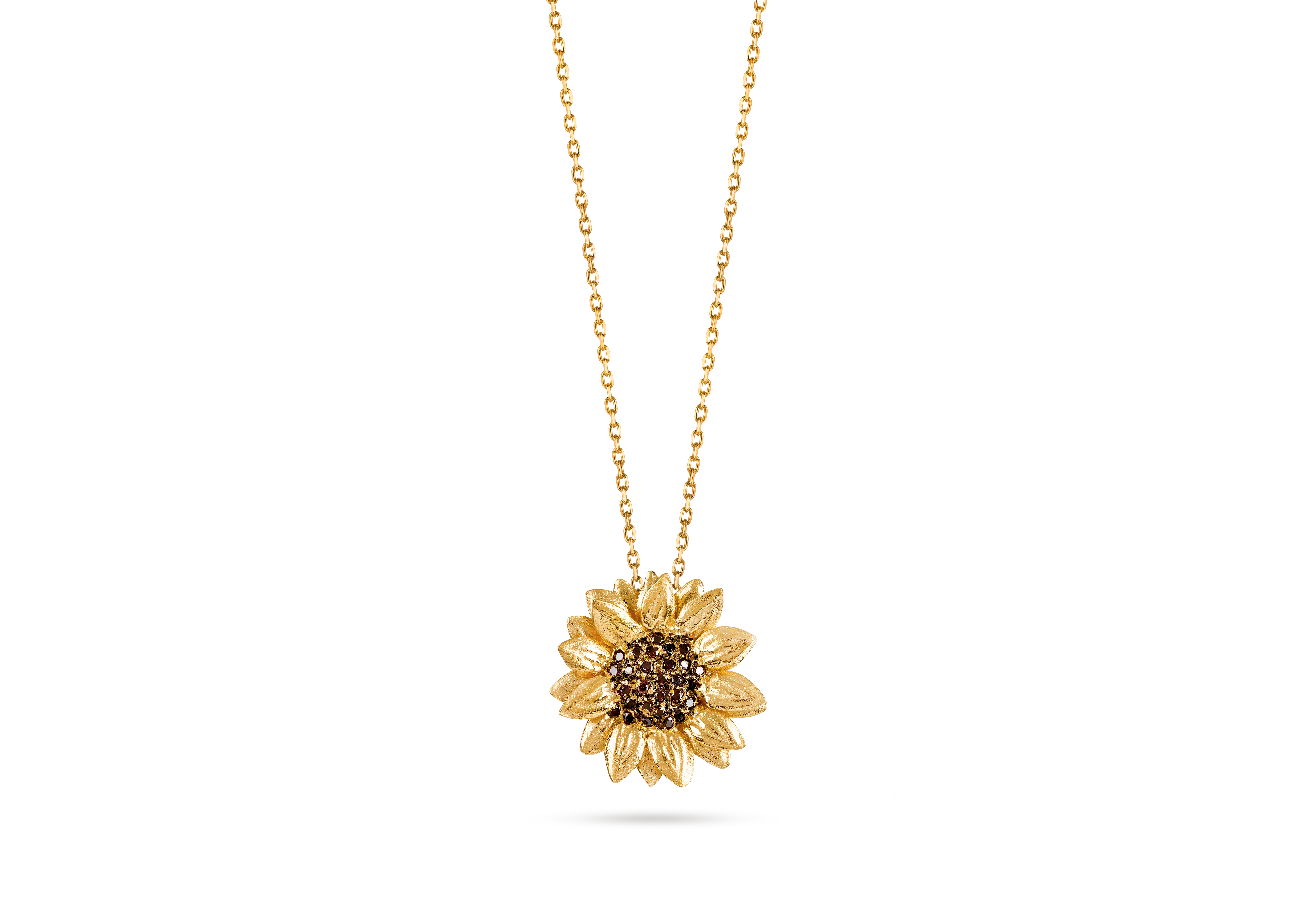 Gold plated sunflower necklace SUN-NEK1