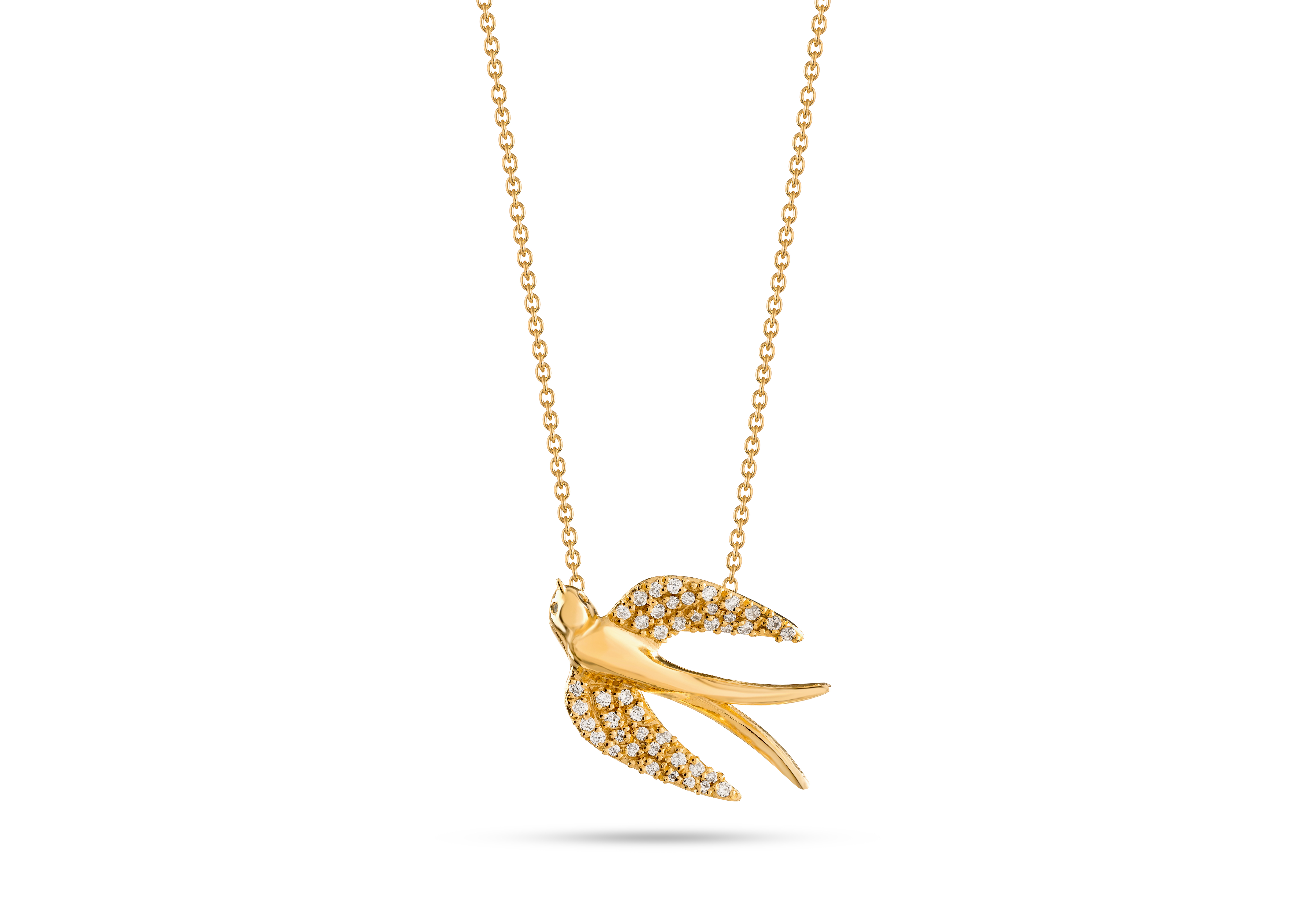 Sparkling Gold Plated Swallow Necklace SWL-NEKP(2)