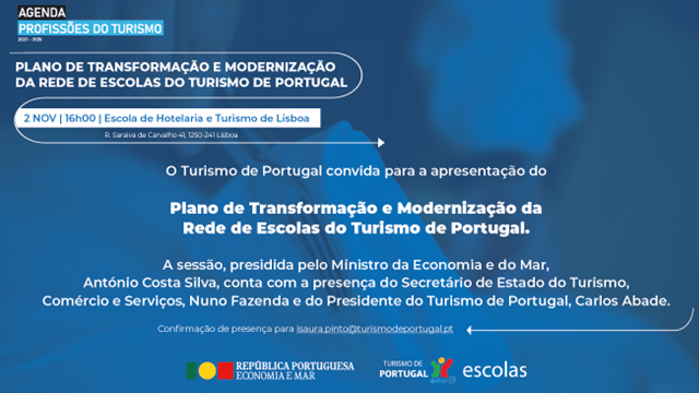 Apresentação do Plano de Transformação e Modernização da Rede de Escolas do Turismo de Portugal