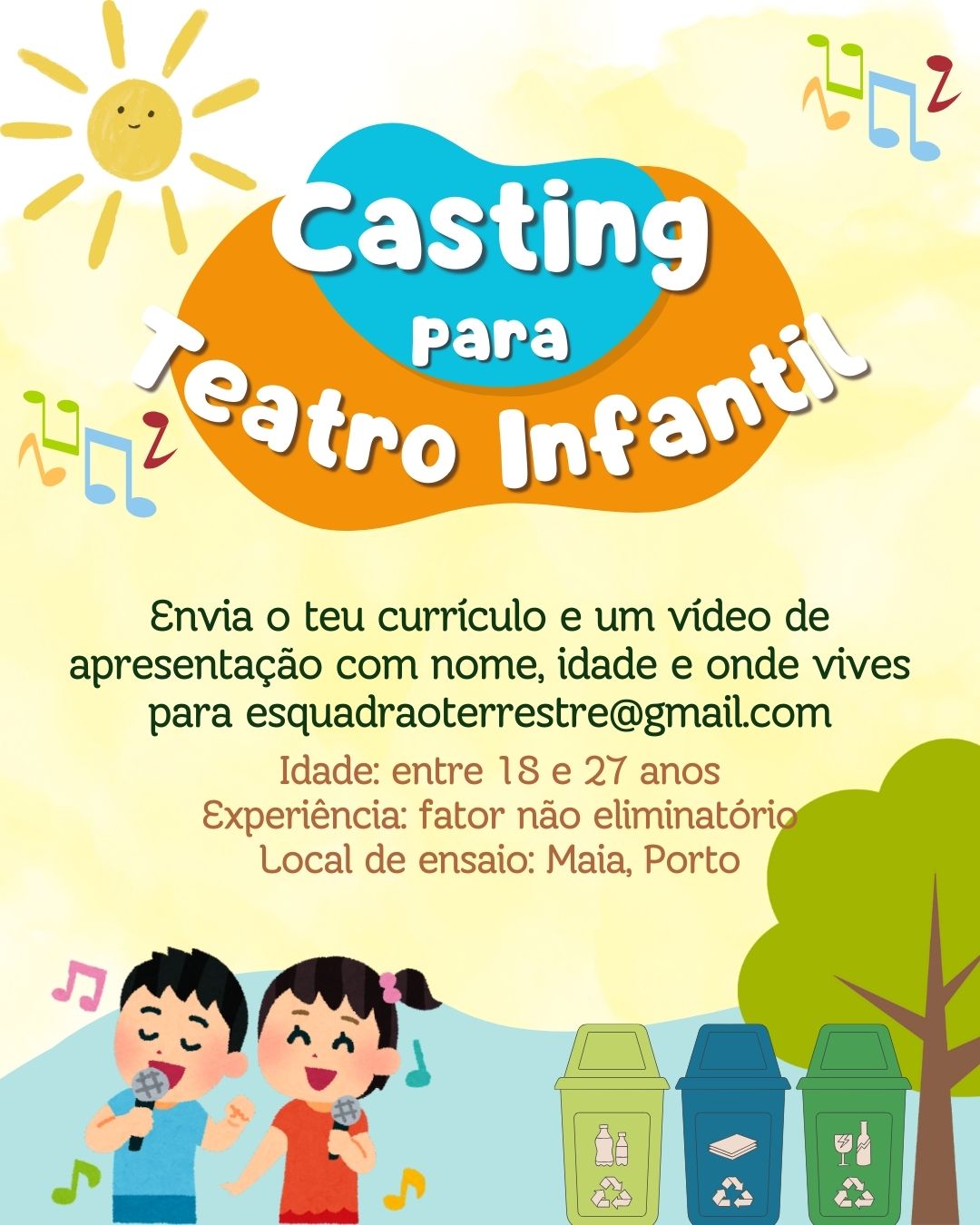 CASTING | Atores - Teatro Infantil | Maia, Porto