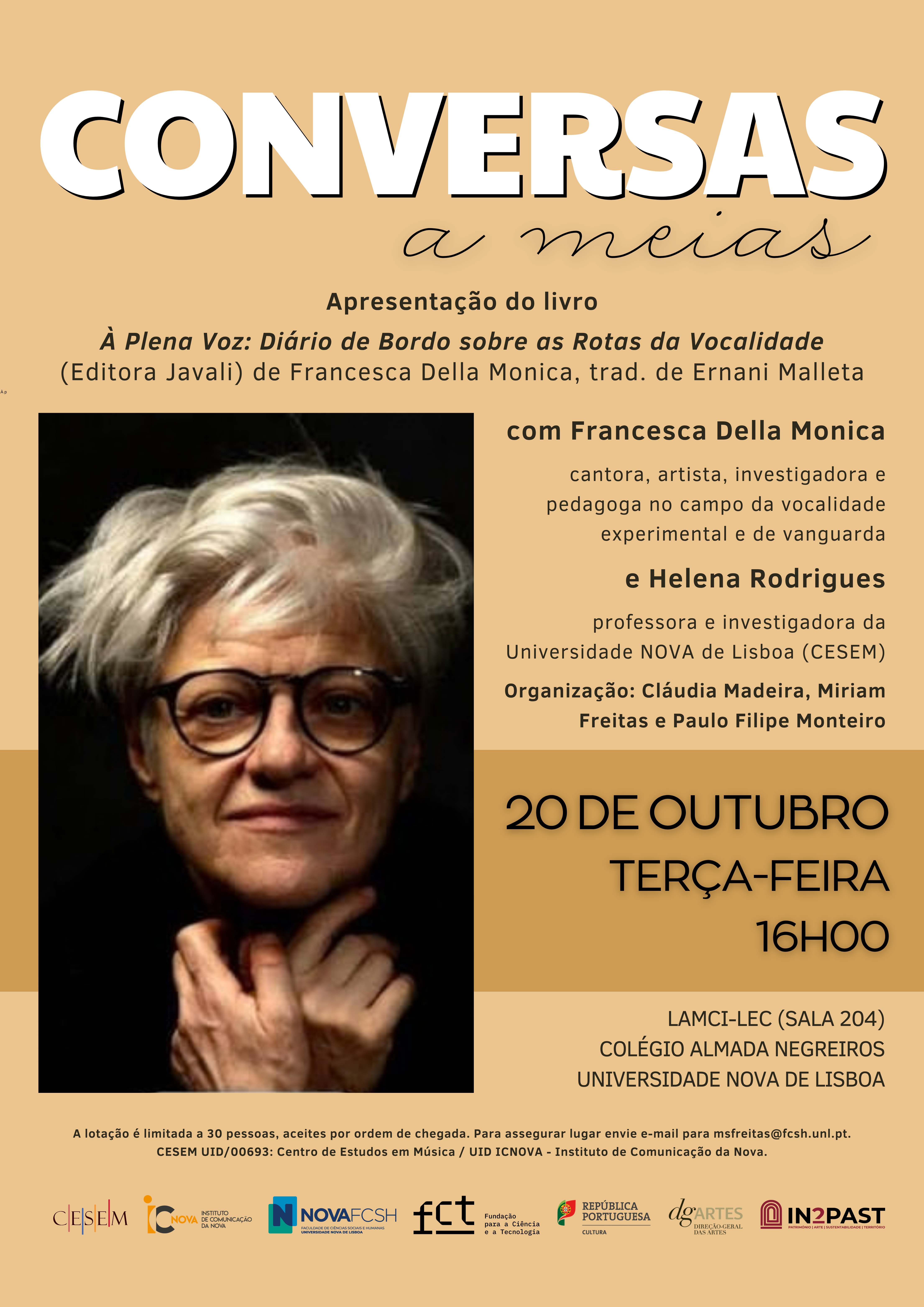 Imagem de PALESTRA-LANÇAMENTO DE LIVRO | À Plena Voz - Com Francesca Della Monica