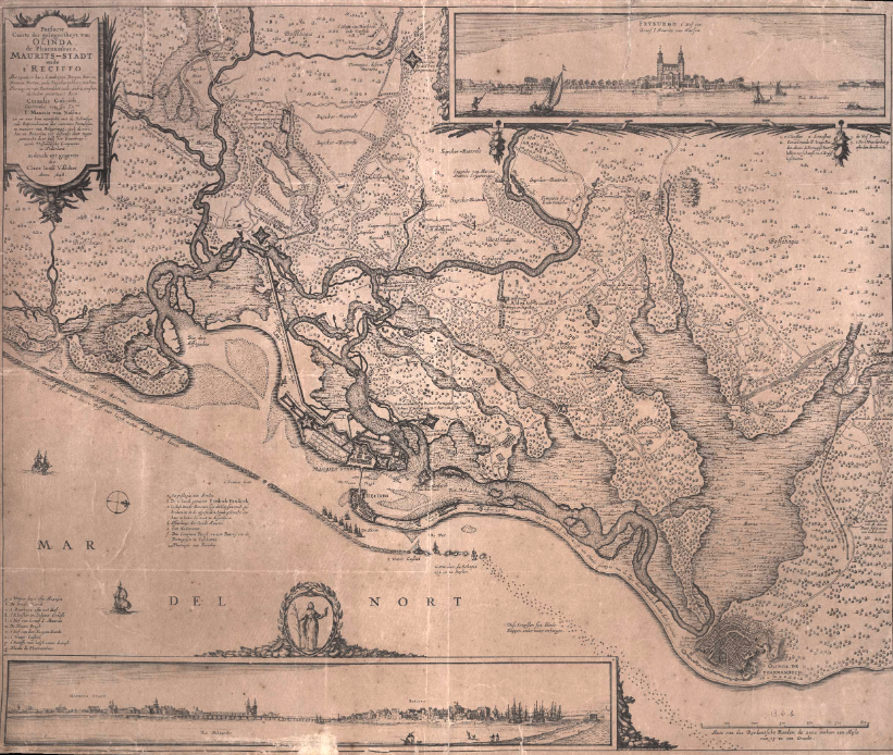 Mapa do Brasil Holandês no século XVII, por P.M. Netscher, Haia 1853
