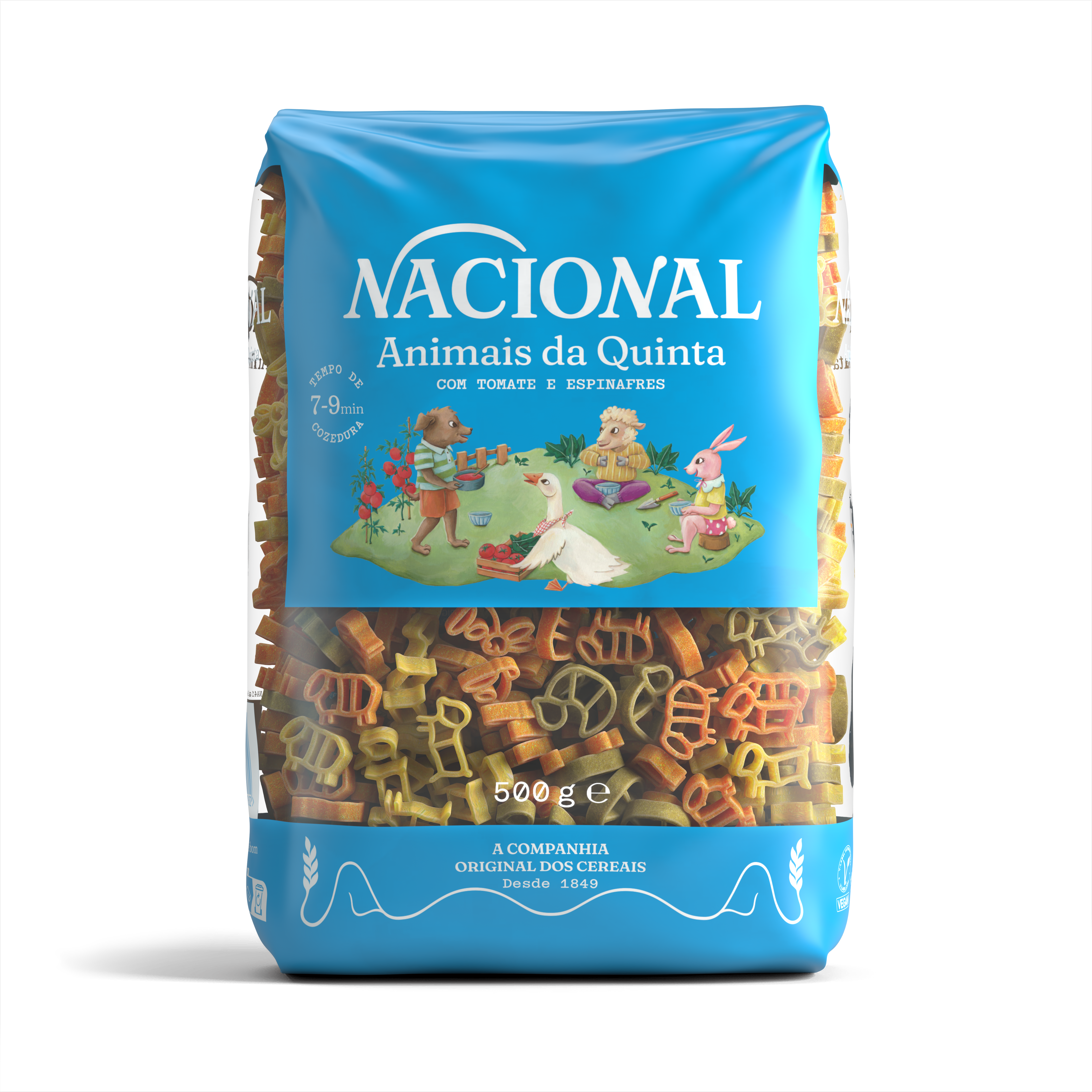 Massa com ervilhas e cubinhos de fiambre 