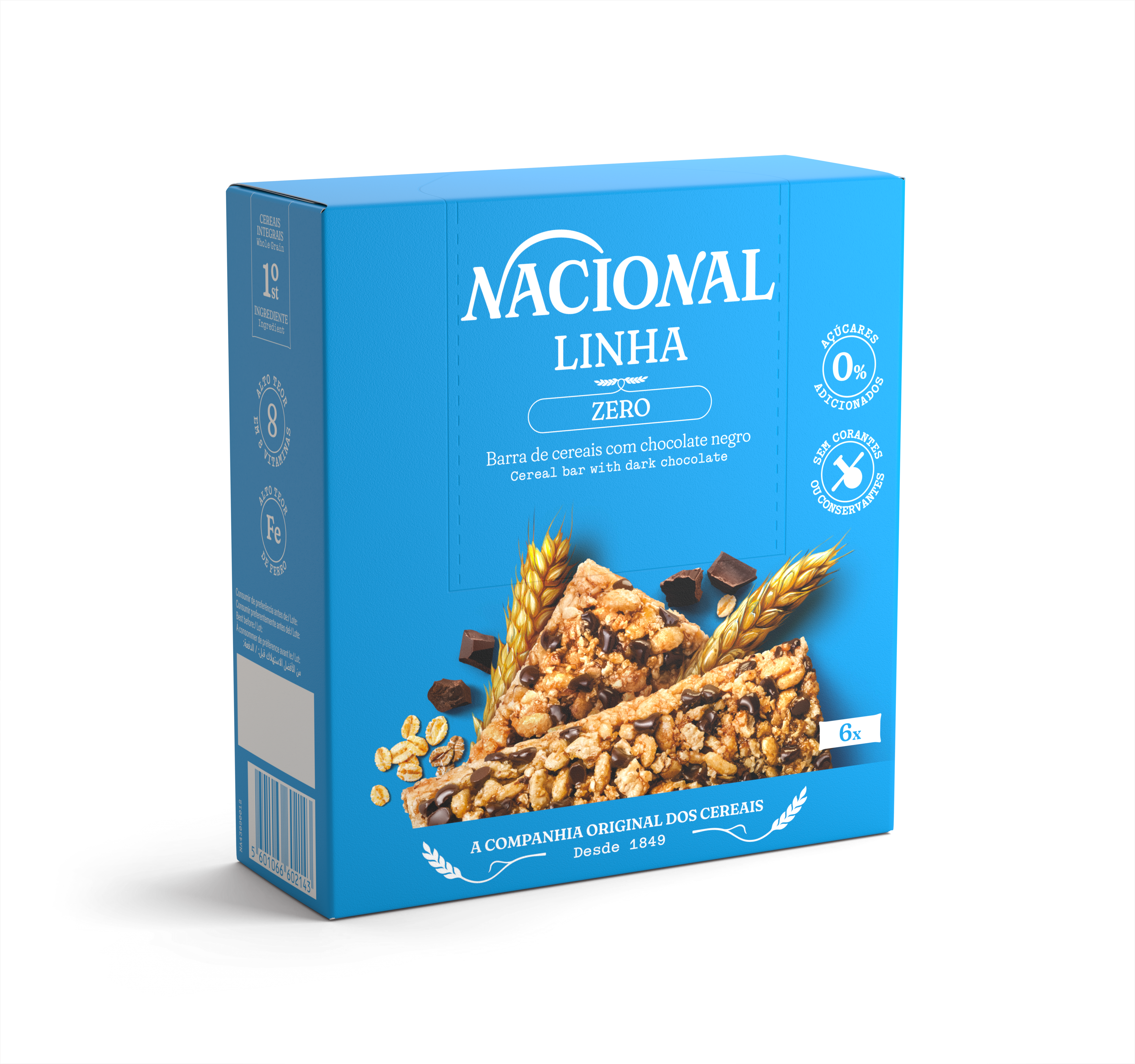 Barras de Cereais Zero com Chocolate Negro 