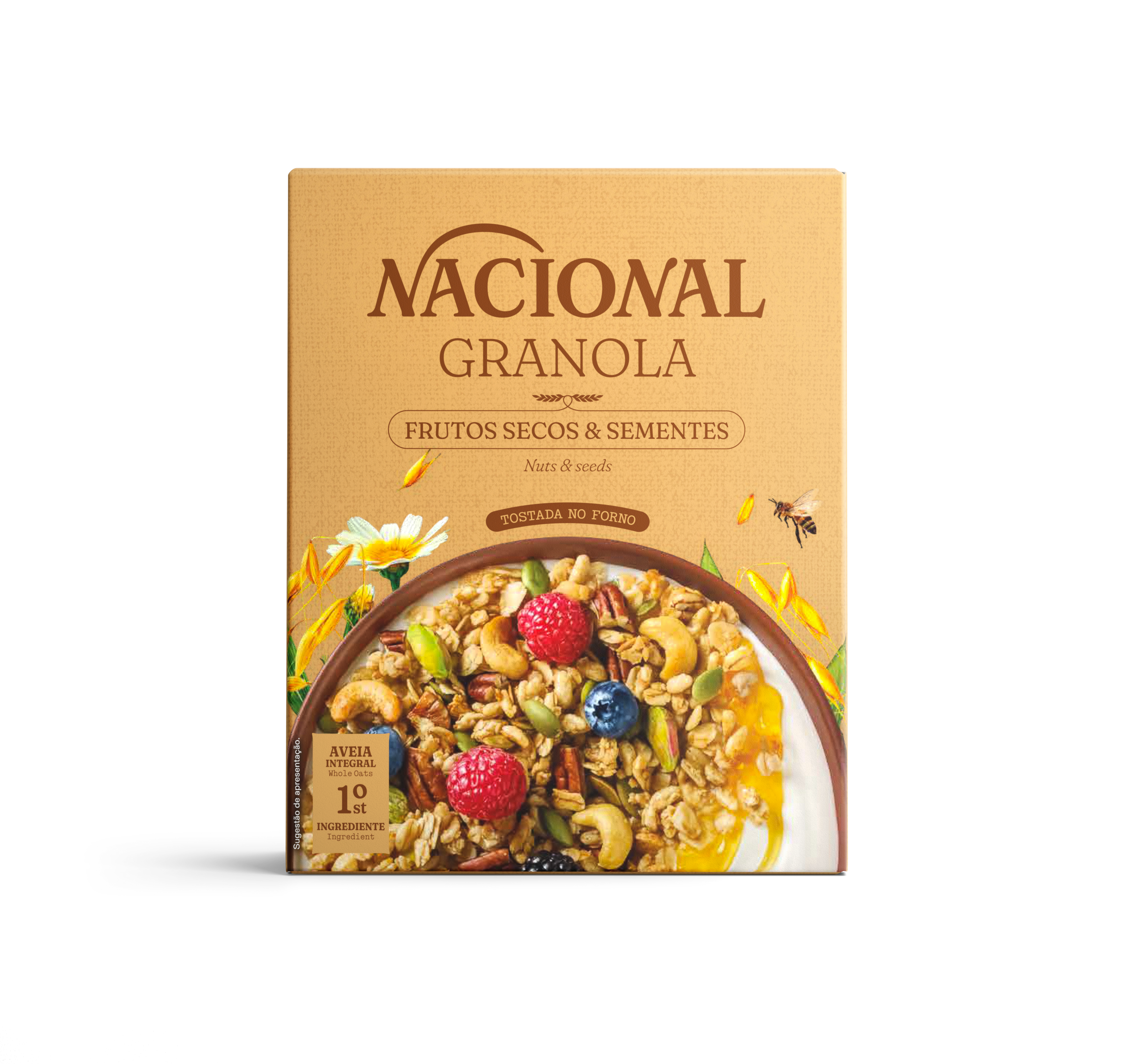 Granola de frutos secos e sementes